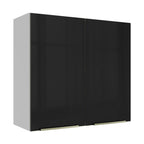 Armário Aéreo 70 cm 2 Portas Branco/Preto Lux Madesa