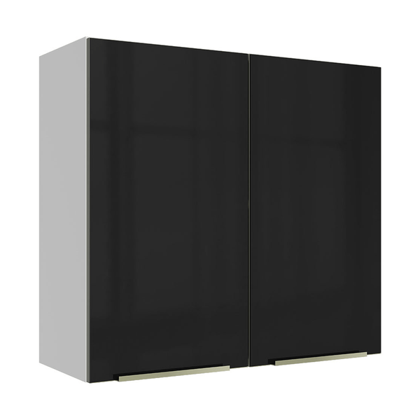 Armário Aéreo 70 cm 2 Portas Branco/Preto Lux Madesa