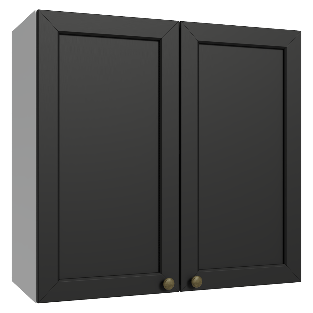 Armário Aéreo 70 cm 2 Portas Branco/Preto Vik Madesa