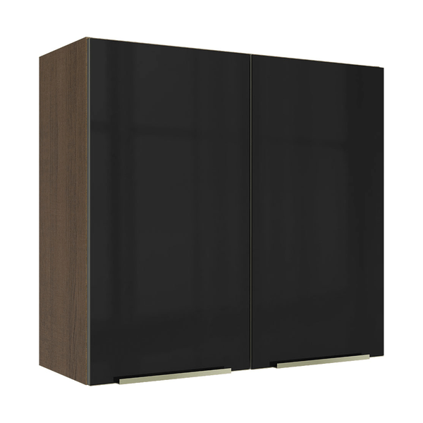 Armário Aéreo 70 cm 2 Portas Rustic/Preto Lux Madesa