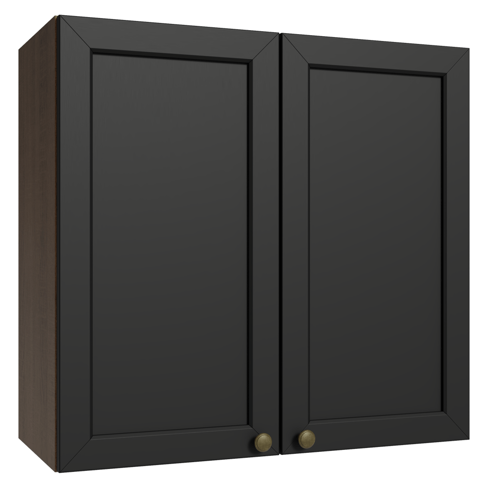 Armário Aéreo 70 cm 2 Portas Rustic/Preto Vik Madesa