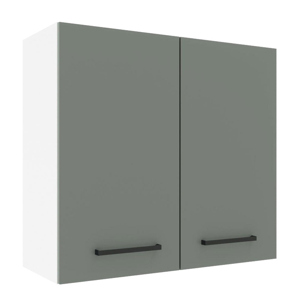 Armário Aéreo Madesa Agata 70 cm 2 Portas Branco/Cinza