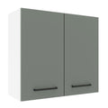 Armário Aéreo Madesa Agata 70 cm 2 Portas Branco/Cinza