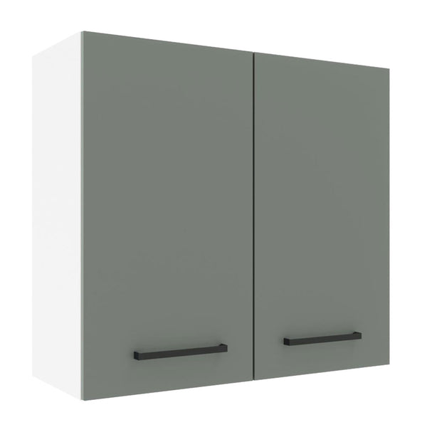 Armário Aéreo Madesa Agata 70 cm 2 Portas Branco/Cinza