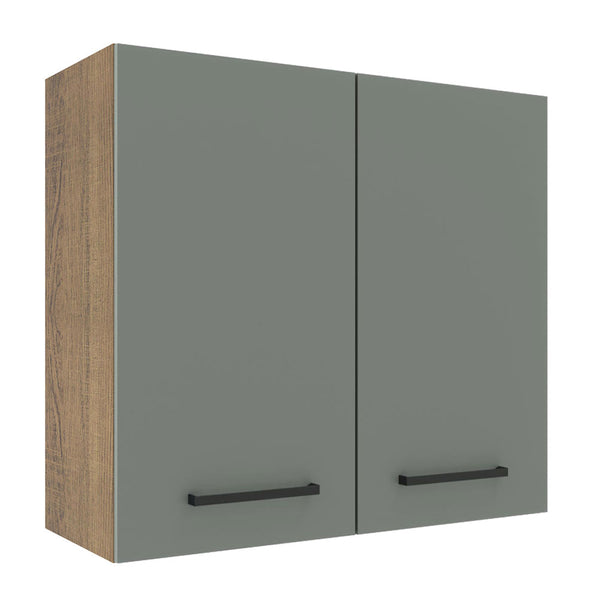 Armário Aéreo Madesa Agata 70 cm 2 Portas Rustic/Cinza