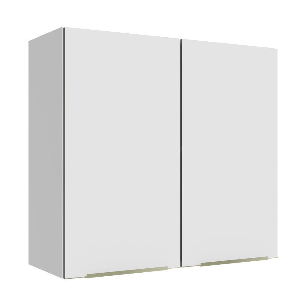 Armário Aéreo 70 cm 2 Portas Branco/Branco Veludo Lux Madesa