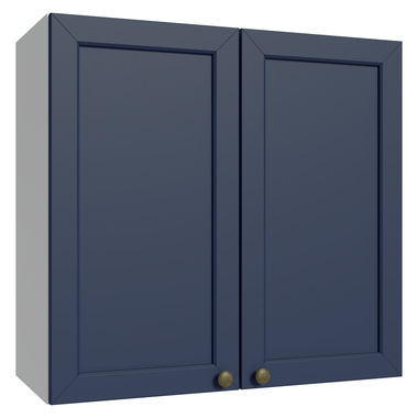 Armário Aéreo 70 cm 2 Portas Branco/Azul Vik Madesa