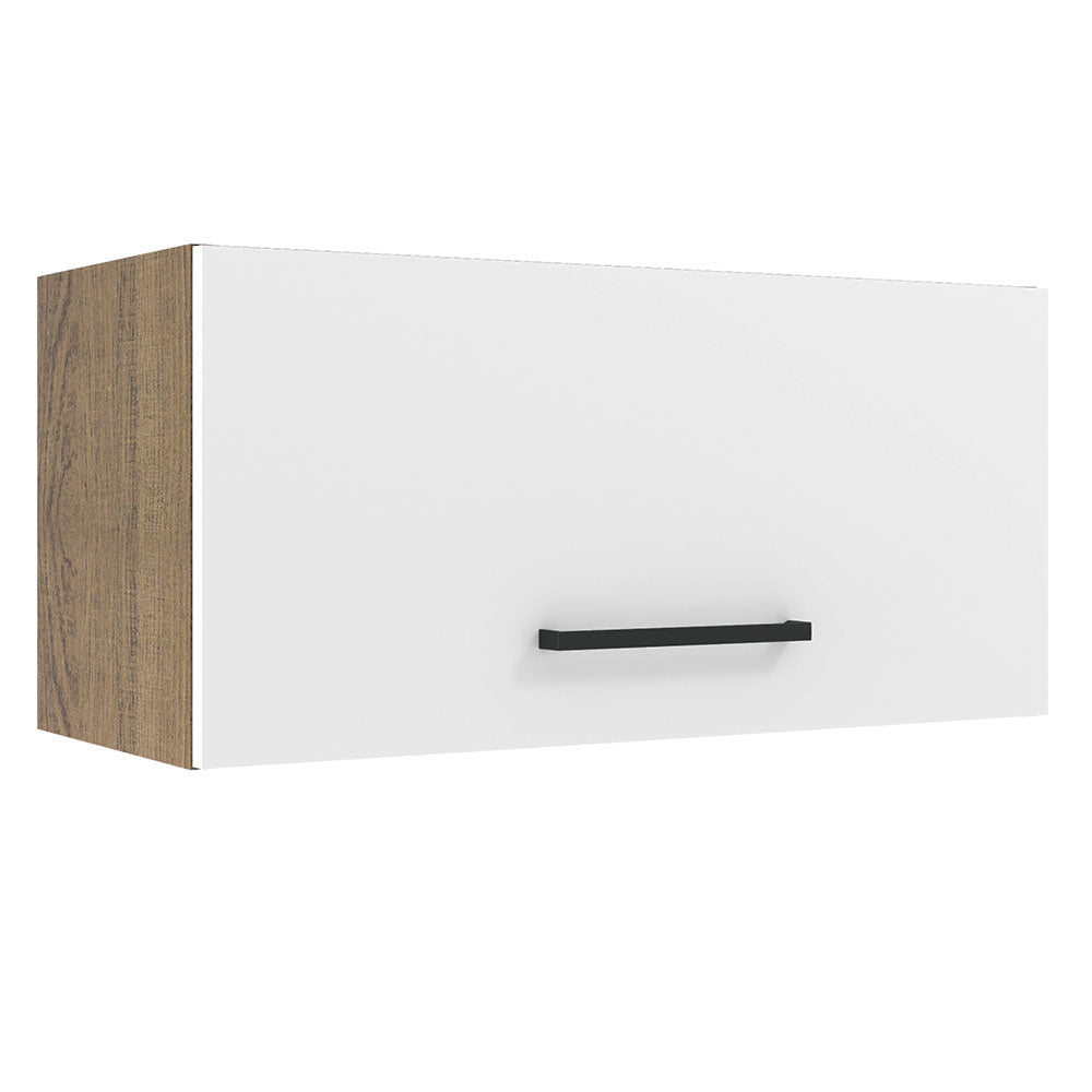 Armário Aéreo de Cozinha Madesa Agata 70 cm 1 Porta Basculante Rustic/Branco