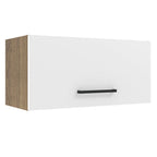 Armário Aéreo de Cozinha Madesa Agata 70 cm 1 Porta Basculante Rustic/Branco