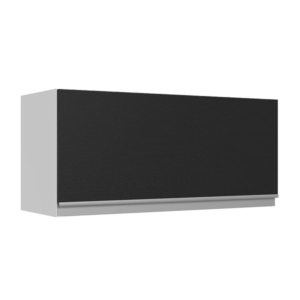 Armário Aéreo 100% MDF 70 cm 1 Porta Basculante Branco/Preto Acordes Madesa
