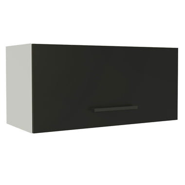 Armário Aéreo de Cozinha Madesa Agata 70 cm 1 Porta Basculante Branco/Preto