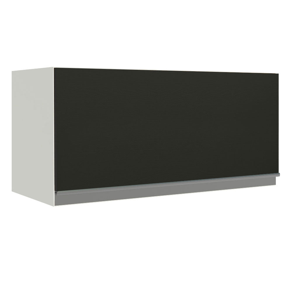 Armário Aéreo de Cozinha Madesa Glamy 70 cm 1 Porta Basculante Branco/Preto