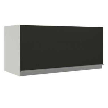 Armário Aéreo de Cozinha Madesa Glamy 70 cm 1 Porta Basculante Branco/Preto