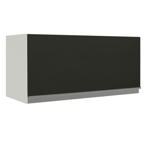 Armário Aéreo de Cozinha Madesa Glamy 70 cm 1 Porta Basculante Branco/Preto