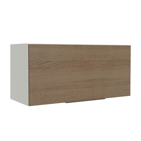 Armário Aéreo de Cozinha Madesa Stella 70 cm 1 Porta Basculante Branco/Rustic