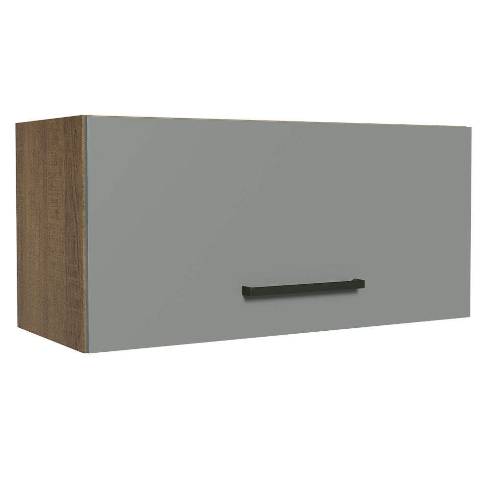 Armário Aéreo de Cozinha Madesa Agata 70 cm 1 Porta Basculante Rustic/Cinza