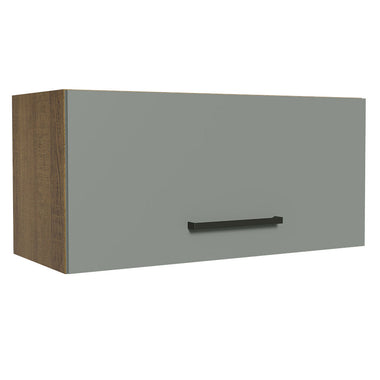 Armário Aéreo de Cozinha Madesa Agata 70 cm 1 Porta Basculante Rustic/Cinza