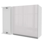 Armário Aéreo de Canto Madesa Acordes 100% MDF 1 Porta Branco Brilho