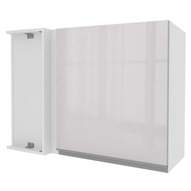 Armário Aéreo de Canto Madesa Acordes 100% MDF 1 Porta Branco Brilho