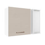 Armário Aéreo de Canto 1 Porta Branco/Crema Agata Madesa