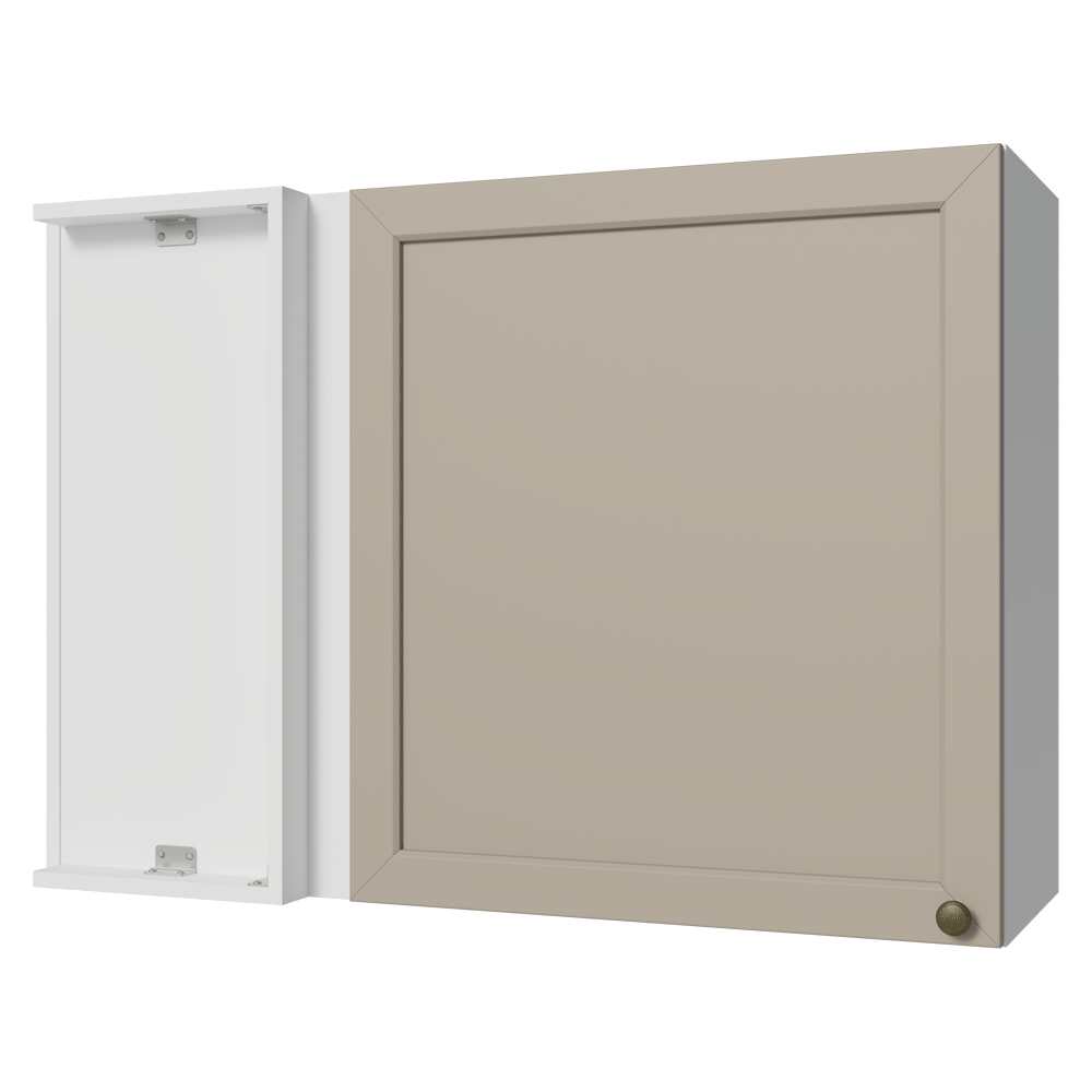 Armário Aéreo de Canto 1 Porta Branco/Crema Vik Madesa