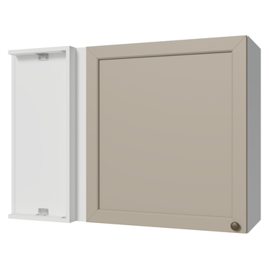 Armário Aéreo de Canto 1 Porta Branco/Crema Vik Madesa