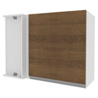 Armário Aéreo de Canto Madesa Acordes 100% MDF 1 Porta Branco/Rustic