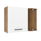 Armário Aéreo de Canto Madesa Agata 1 Porta Rustic/Branco
