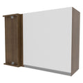 Armário Aéreo de Canto Madesa Glamy 1 Porta Rustic/Branco