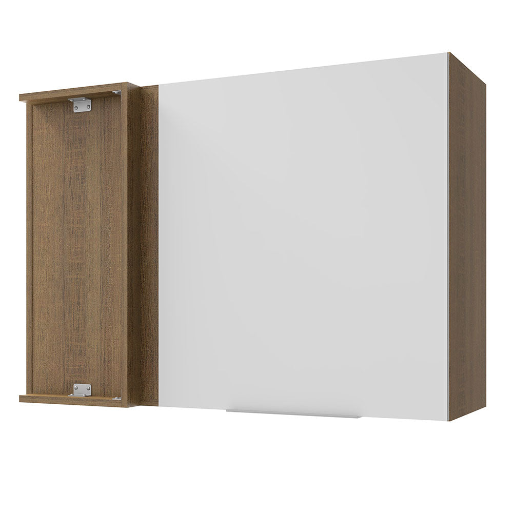 Armário Aéreo de Canto Madesa Stella 1 Porta Rustic/Branco