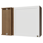 Armário Aéreo de Canto 1 Porta Rustic/Branco Vik Madesa
