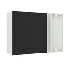 Armário Aéreo de Canto Madesa Agata 1 Porta Branco/Preto