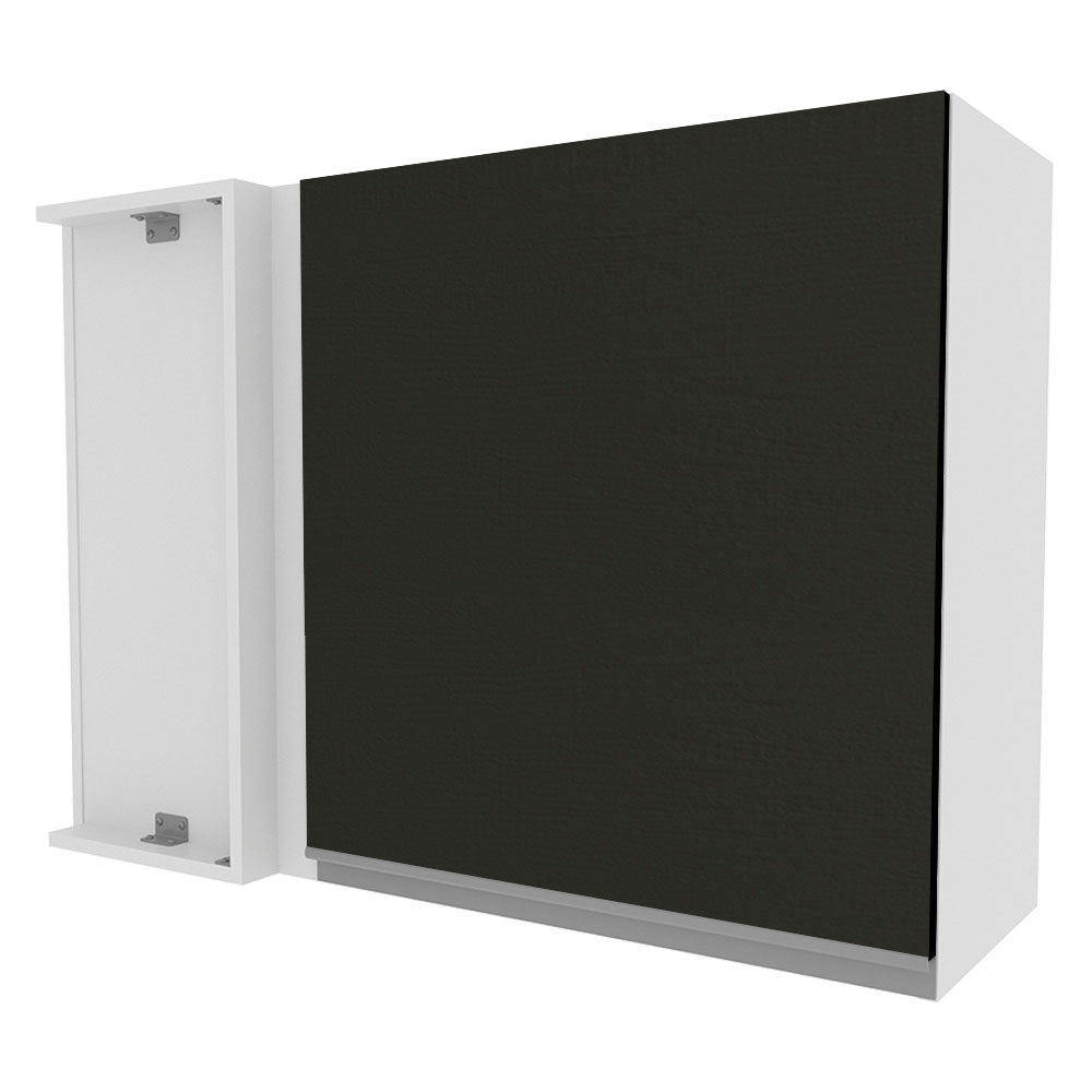 Armário Aéreo de Canto Madesa Glamy 1 Porta Branco/Preto