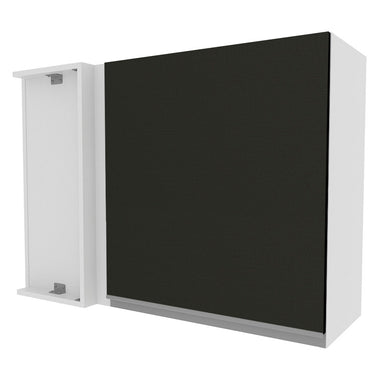 Armário Aéreo de Canto Madesa Glamy 1 Porta Branco/Preto