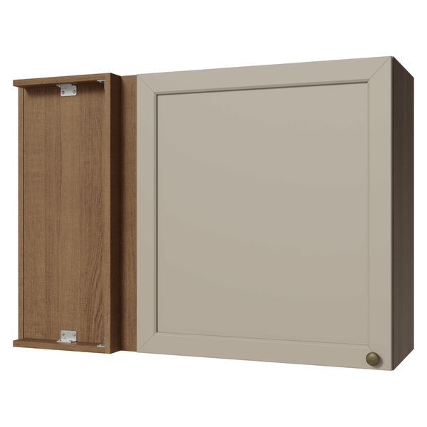 Armário Aéreo de Canto 1 Porta Rustic/Crema Vik Madesa