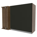 Armário Aéreo de Canto Madesa Glamy 1 Porta Rustic/Preto