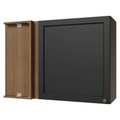 Armário Aéreo de Canto 1 Porta Rustic/Preto Vik Madesa