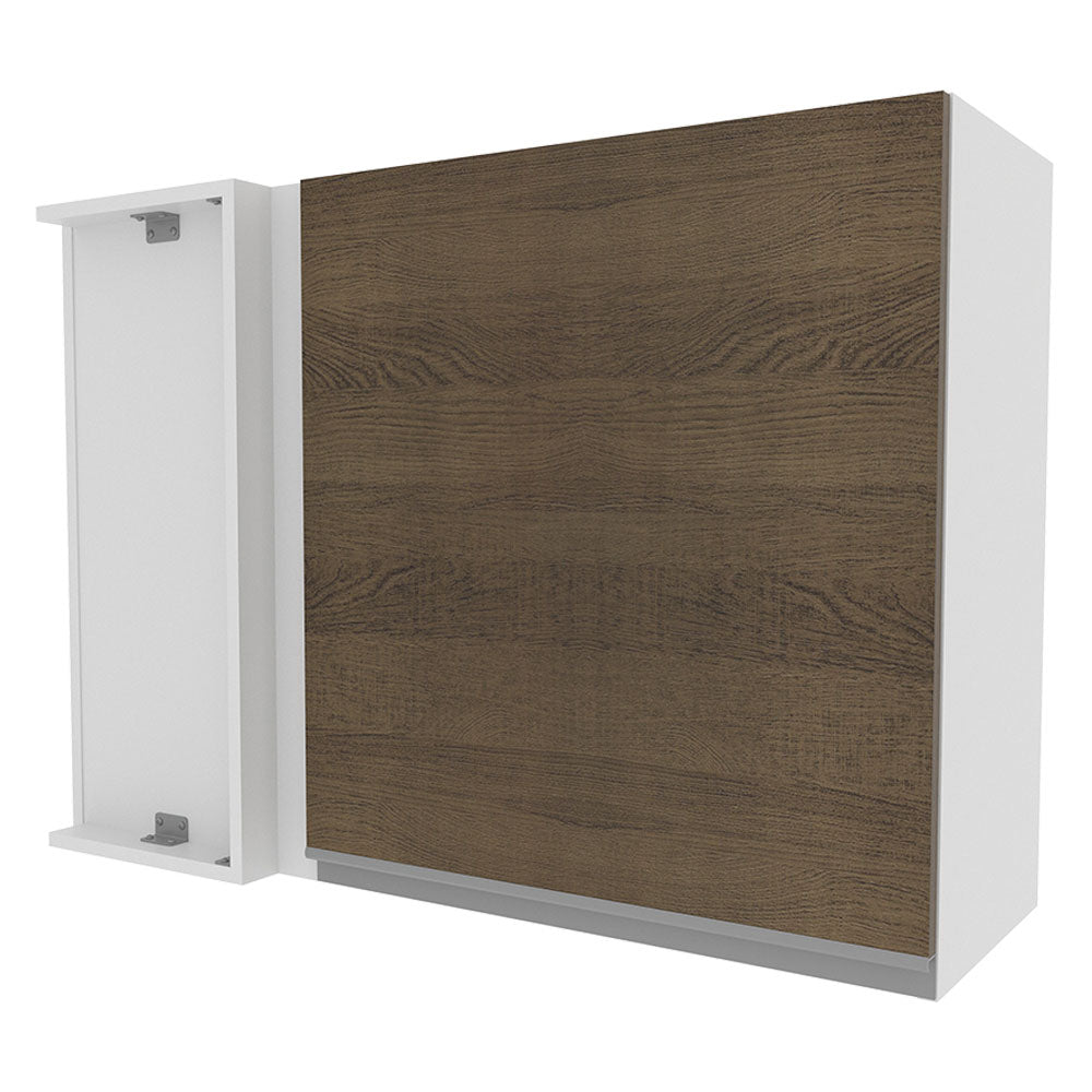 Armário Aéreo de Canto Madesa Glamy 1 Porta Branco/Rustic
