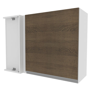 Armário Aéreo de Canto Madesa Glamy 1 Porta Branco/Rustic