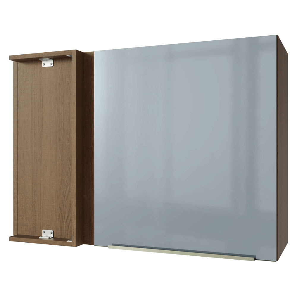 Armário Aéreo de Canto 1 Porta Rustic/Cinza Lux Madesa