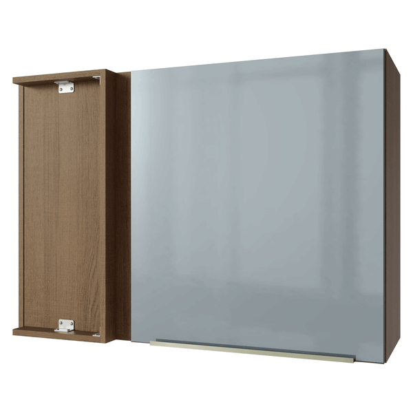 Armário Aéreo de Canto 1 Porta Rustic/Cinza Lux Madesa