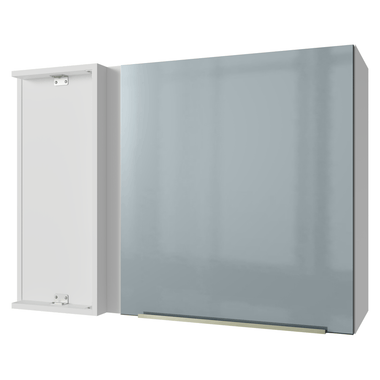 Armário Aéreo de Canto 1 Porta Branco/Cinza Lux Madesa