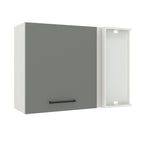 Armário Aéreo de Canto Madesa Agata 1 Porta Branco/Cinza