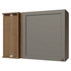 Armário Aéreo de Canto 1 Porta Rustic/Cinza Vik Madesa