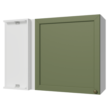 Armário Aéreo de Canto 1 Porta Branco/Verde Vik Madesa