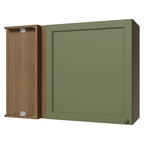 Armário Aéreo de Canto 1 Porta Rustic/Verde Vik Madesa