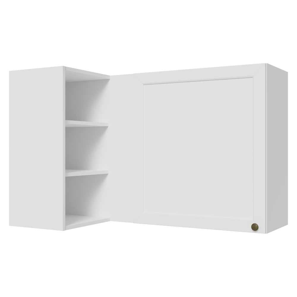 Armário Aéreo de Canto Para Linha 60 cm de Profundidade Branco Vik Madesa