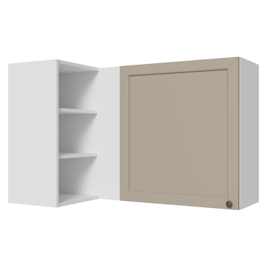 Armário Aéreo de Canto Para Linha 60 cm de Profundidade Branco/Crema Vik Madesa