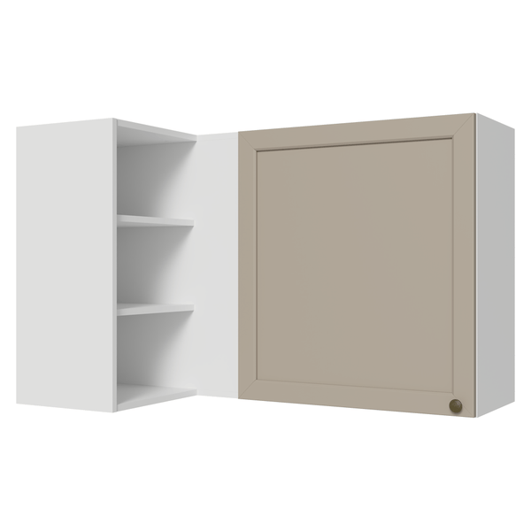 Armário Aéreo de Canto Para Linha 60 cm de Profundidade Branco/Crema Vik Madesa