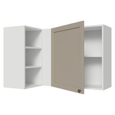 Armário Aéreo de Canto Para Linha 60 cm de Profundidade Branco/Crema Vik Madesa